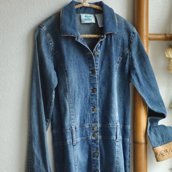 Rare Girl's Y2K Just in Blues Denim Dress Coat 14/16 - Picture 5 of 10